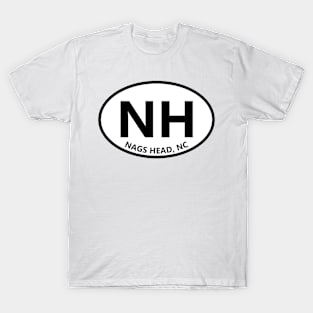 NH - Nags Head NC Modern Style Oval Design T-Shirt